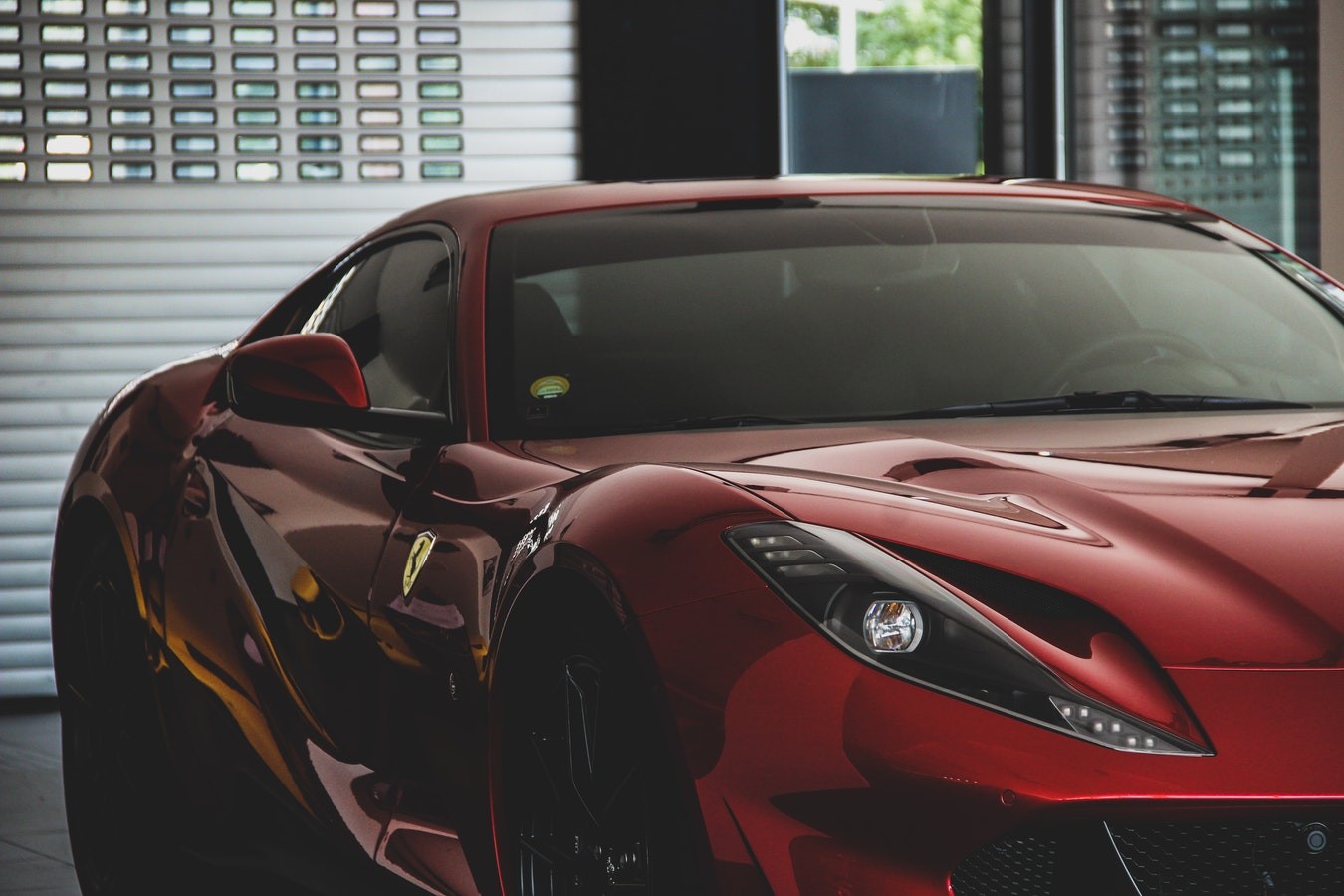 Red Ferrari in the shop